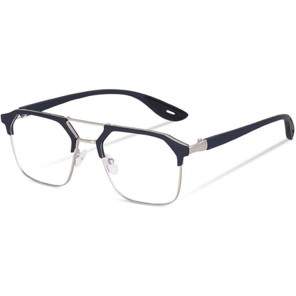 Irayz Premium Rectangular Eyeglasses for Men | Stylish Full Rim Metal Frame