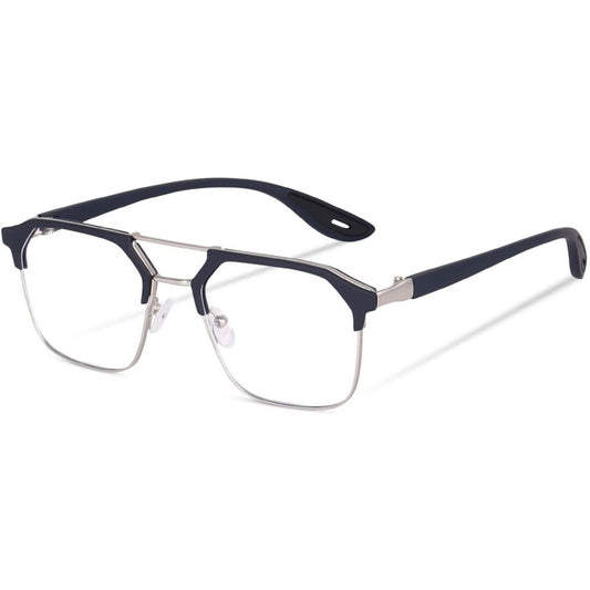 Irayz Premium Rectangular Eyeglasses for Men | Stylish Full Rim Metal Frame