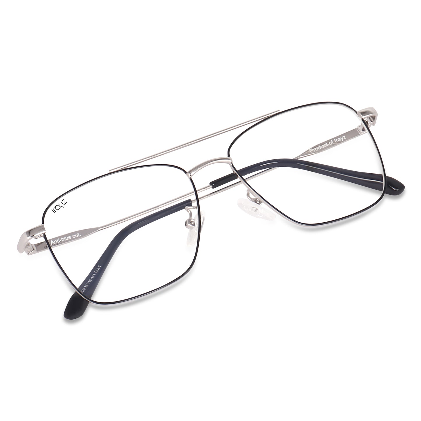 Irayz Premium Square Eyeglasses for Men | Stylish Full Rim Metal Frame