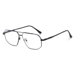 Irayz® Classic Square Computer Glasses for Men & Women | Lightweight Black Metal Frame with Clear Lenses