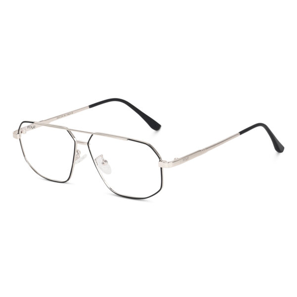Irayz® Classic Square Computer Glasses for Men & Women | Lightweight Silver & Black Metal Frame with Clear Lenses