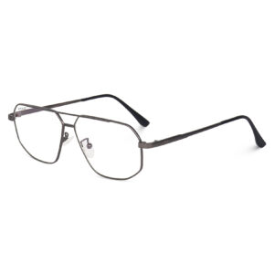 Irayz® Classic Square Computer Glasses for Men & Women | Lightweight Steel Grey Metal Frame with Clear Lenses