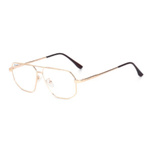 Irayz® Classic Square Computer Glasses for Men & Women | Lightweight Gold Metal Frame with Clear Lenses