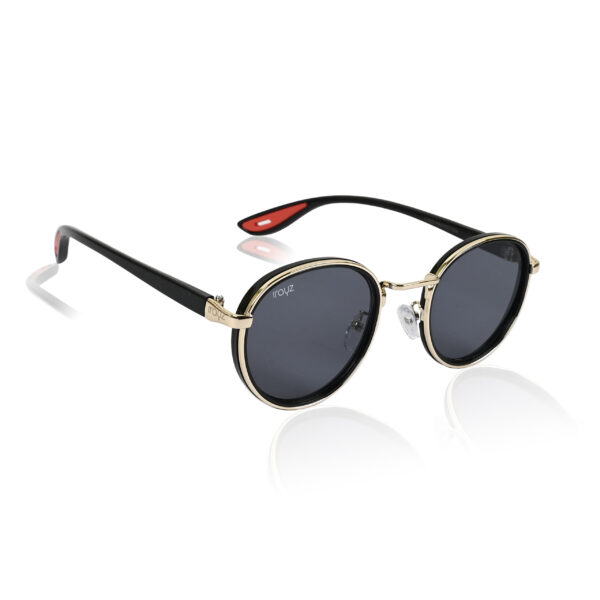 GLD-BLK Irayz Classic Round Sunglasses - Gold Black
