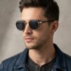 GLD-BLK(41) Irayz Classic Round Sunglasses - Gold Black
