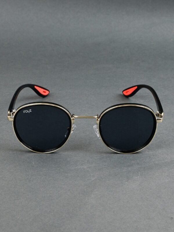 GLD-BLK(43) Irayz Classic Round Sunglasses - Gold Black
