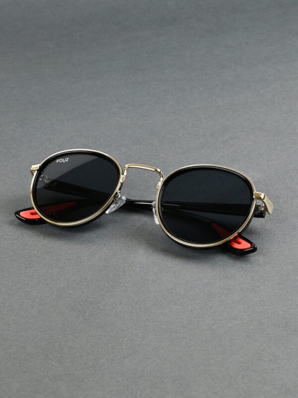 GLD-BLK(47) Irayz Classic Round Sunglasses - Gold Black