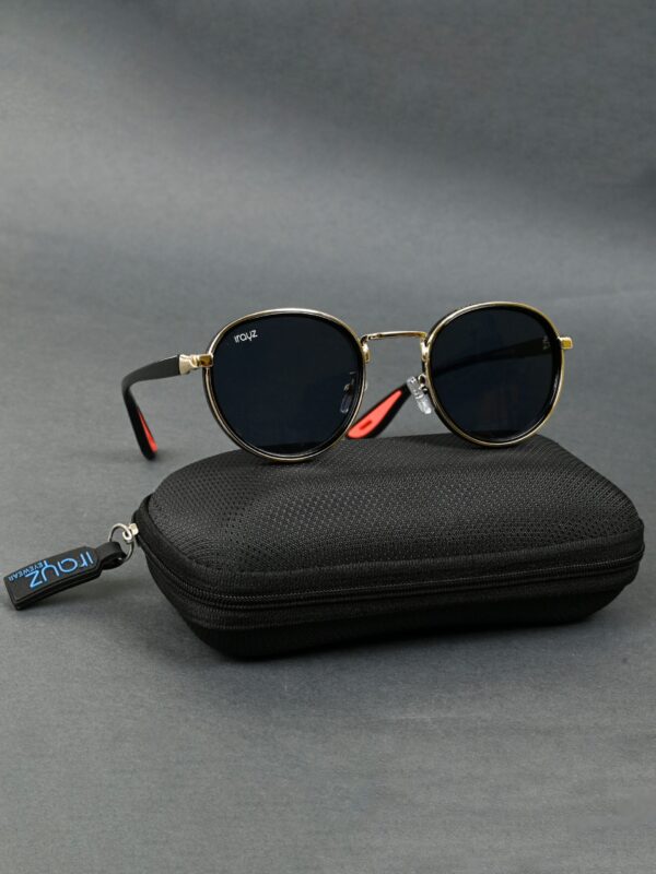 GLD-BLK(48) Irayz Classic Round Sunglasses - Gold Black