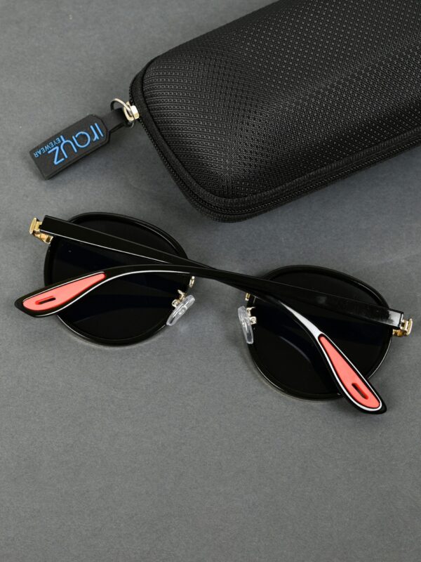 GLD-BLK(49) Irayz Classic Round Sunglasses - Gold Black