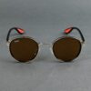 GLD-BRN(43) Irayz Classic Round Sunglasses - Gold Brown