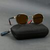 GLD-BRN(48) Irayz Classic Round Sunglasses - Gold Brown