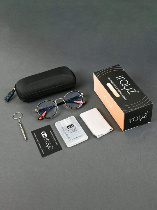 GLD-CLR(20) Irayz Classic Round Sunglasses - Gold Clear