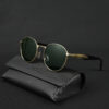 GOLD GREEN (7) IRAYZ Round Metal Sunglasses – Gold Green
