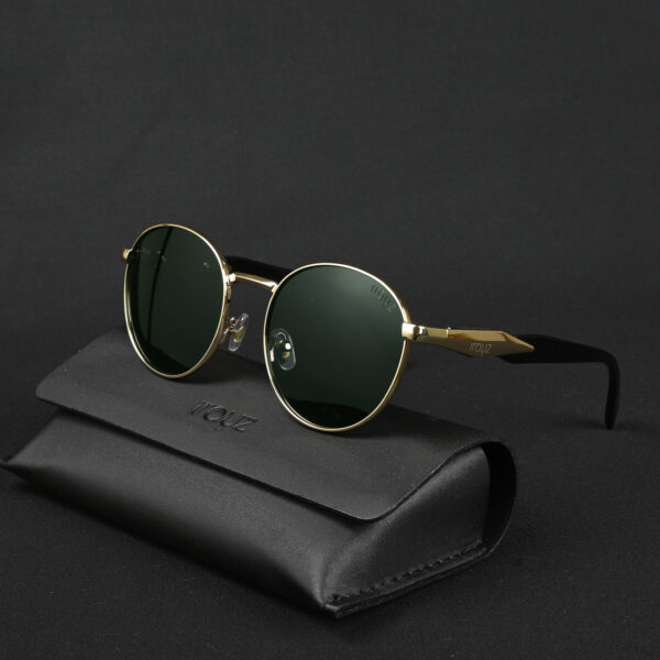 GOLD GREEN (7) IRAYZ Round Metal Sunglasses – Gold Green