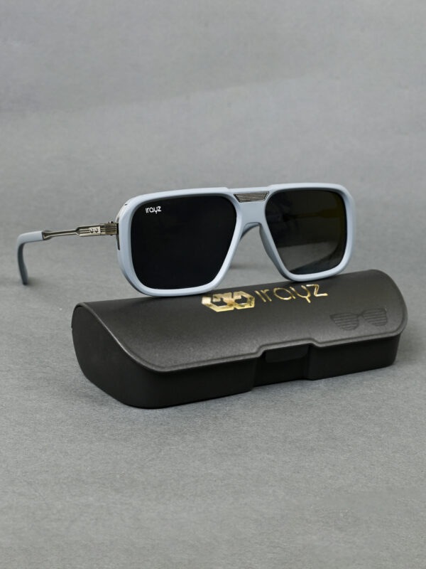 GRY-BLK (6) Irayz Square Polarized Premium Sunglasses - Grey Black