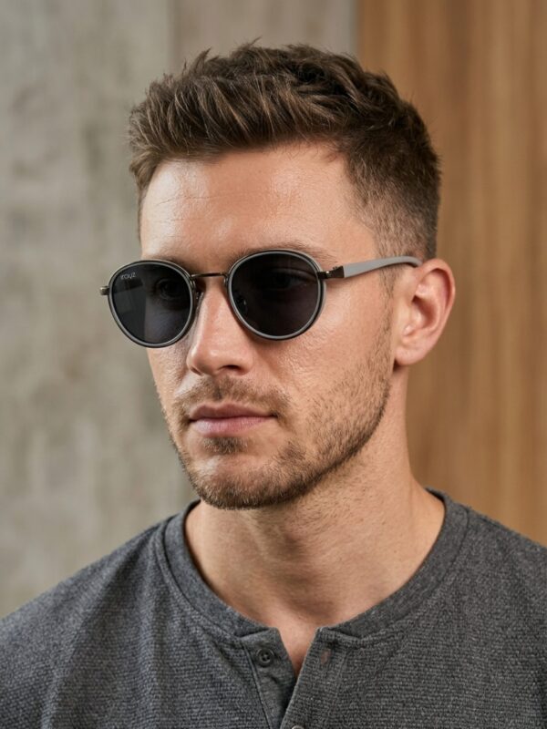 Irayz Classic Round Sunglasses - Grey Black