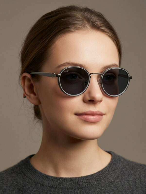Irayz Classic Round Sunglasses - Grey Black