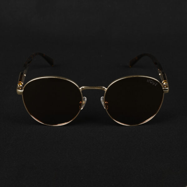 IRAYZ Round Metal Sunglasses – Gold Brown