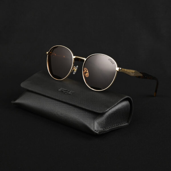 IRAYZ Round Metal Sunglasses – Gold Brown