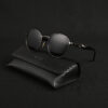 Gun Black (24) IRAYZ Round Metal Sunglasses – Steel Grey