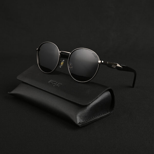 Gun Black (24) IRAYZ Round Metal Sunglasses – Steel Grey