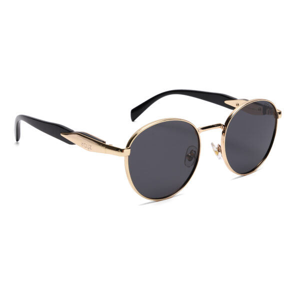 gold (1) IRAYZ Round Metal Sunglasses – Gold Black