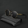 gold (14) IRAYZ Round Metal Sunglasses – Gold Black
