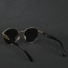 gold (7) IRAYZ Round Metal Sunglasses – Gold Black