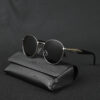 silver (24) IRAYZ Round Metal Sunglasses – Silver Black